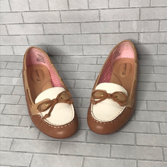 Sperry Top Sider two tone loafers white tan